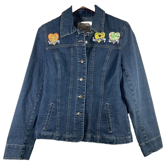 Brighton Embroidered Button Jean Follow Your Heart Denim Jacket Dallas TX Small - Picture 2 of 15